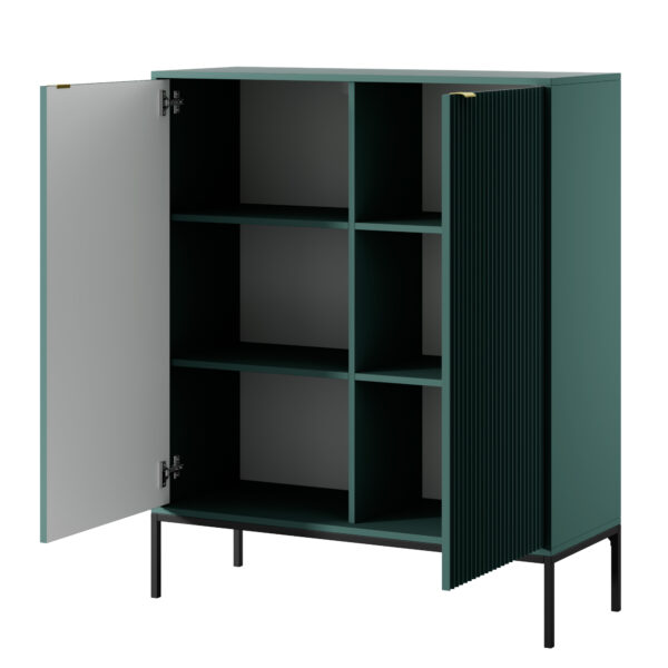 Commode NANAIMO K104 - Vert - Poignées dorées - Largeur 104 cm, Hauteur 125 cm, Profondeur 39 cm – Image 4