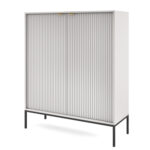 Commode NANAIMO K104 - Gris - Poignées dorées - Largeur 104 cm, Hauteur 125 cm, Profondeur 39 cm