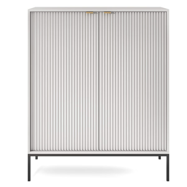 Commode NANAIMO K104 - Gris - Poignées dorées - Largeur 104 cm, Hauteur 125 cm, Profondeur 39 cm – Image 8