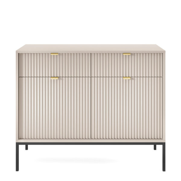 Commode NANAIMO KSZ104 - Cachemire - Poignées dorées - 2 tiroirs - Largeur 104 cm, Hauteur 83 cm, Profondeur 39 cm – Image 7