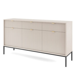 Commode NANAIMO KSZ154 - Cachemire - Poignées dorées - 3 tiroirs - Largeur 154 cm, Hauteur 83 cm, Profondeur 39 cm