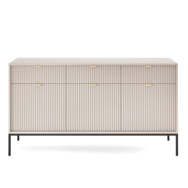 Commode NANAIMO KSZ154 - Cachemire - Poignées dorées - 3 tiroirs - Largeur 154 cm, Hauteur 83 cm, Profondeur 39 cm – Image 7