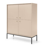 Commode MONCTON MK104 - Beige - Poignées métalliques - Largeur 104 cm, Hauteur 125 cm, Profondeur 39 cm