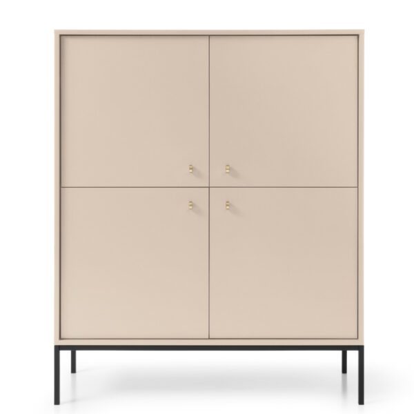 Commode MONCTON MK104 - Beige - Poignées métalliques - Largeur 104 cm, Hauteur 125 cm, Profondeur 39 cm – Image 7