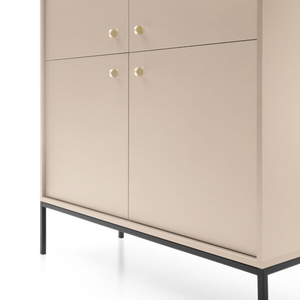 Commode MONCTON MK104 - Beige - Poignées métalliques - Largeur 104 cm, Hauteur 125 cm, Profondeur 39 cm – Image 9