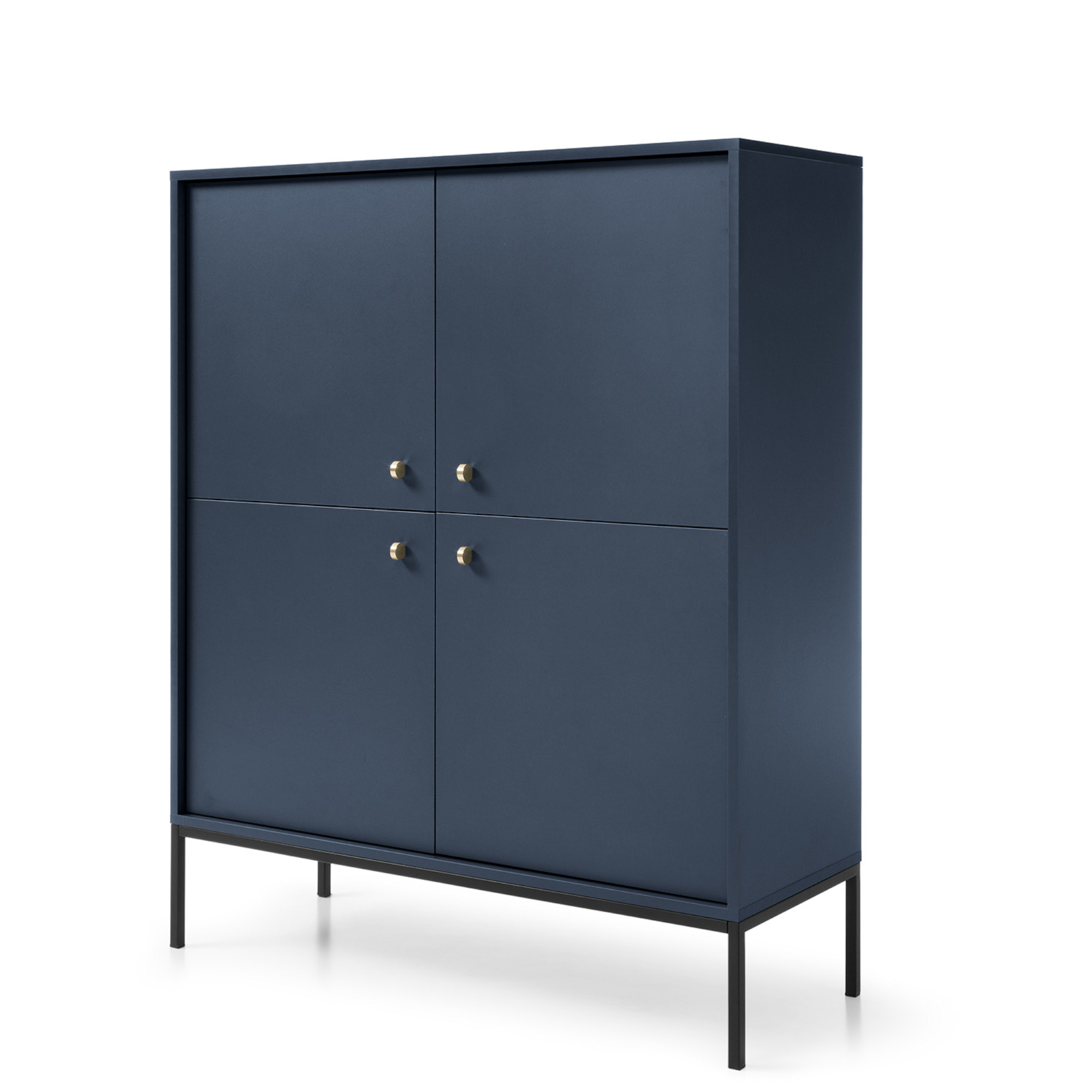 XMEBSKRKOMPI03301203_00-1.jpg Commode MONCTON MK104 - Bleu foncé - Poignées métalliques - Largeur 104 cm, Hauteur 125 cm, Profondeur 39 cm – Image 1