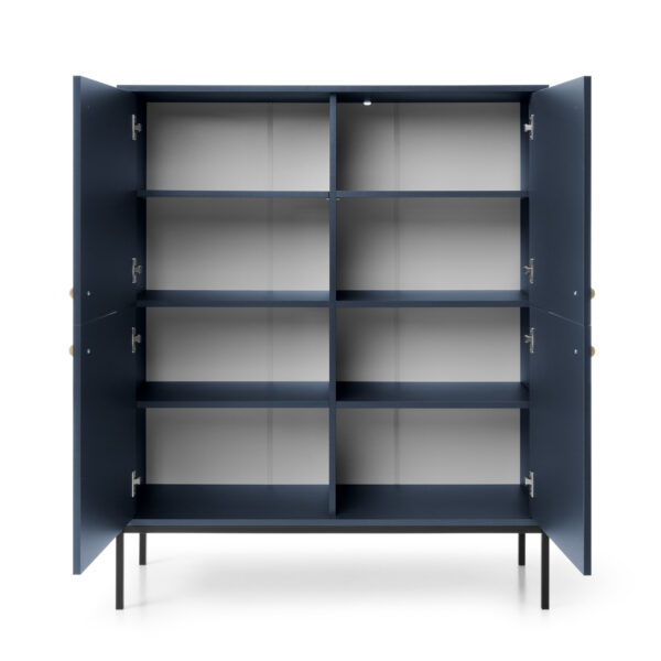 Commode MONCTON MK104 - Bleu foncé - Poignées métalliques - Largeur 104 cm, Hauteur 125 cm, Profondeur 39 cm – Image 4