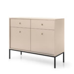 Commode MONCTON MKSZ104 - Beige - 2 tiroirs - Largeur 104 cm, Hauteur 83 cm, Profondeur 39 cm