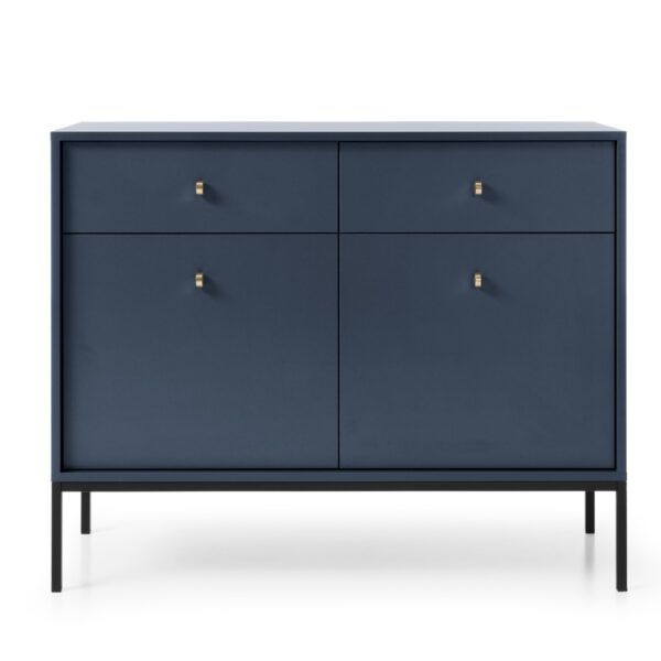 Commode MONCTON MKSZ104 - Bleu foncé - Poignées métalliques - 2 tiroirs - Largeur 104 cm, Hauteur 83 cm, Profondeur 39 cm – Image 7
