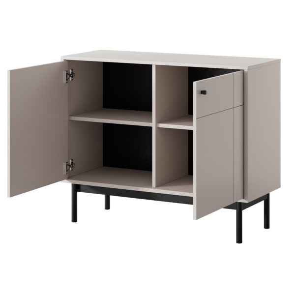 Commode DIEPPE - Cachemire - Poignées métalliques - Pieds en bois - Largeur 104 cm, Hauteur 83 cm, Profondeur 39 cm – Image 4