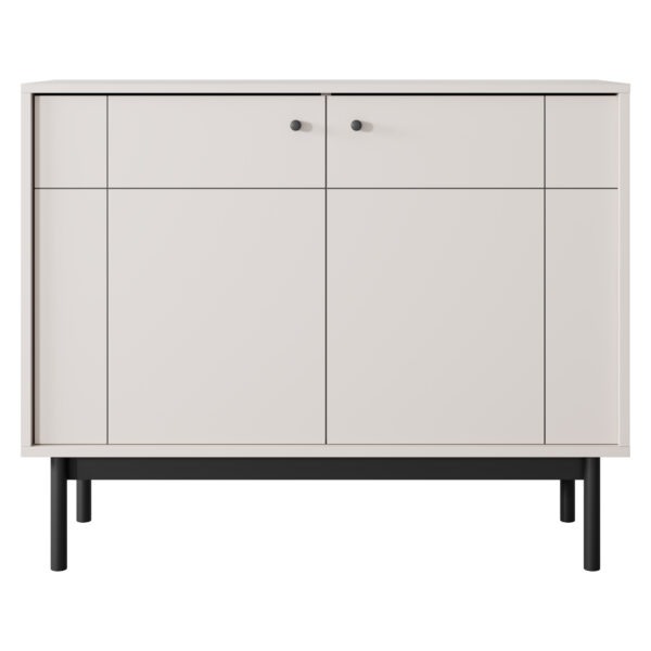 Commode DIEPPE - Cachemire - Poignées métalliques - Pieds en bois - Largeur 104 cm, Hauteur 83 cm, Profondeur 39 cm – Image 7