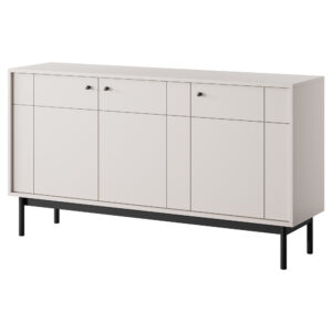 Commode DIEPPE - Cachemire - Poignées métalliques - Pieds en bois - Largeur 154 cm, Hauteur 83 cm, Profondeur 39 cm