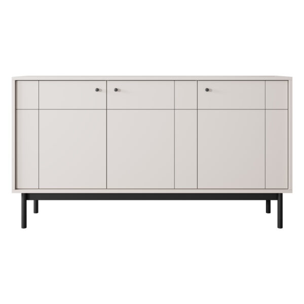 Commode DIEPPE - Cachemire - Poignées métalliques - Pieds en bois - Largeur 154 cm, Hauteur 83 cm, Profondeur 39 cm – Image 7