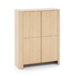 Commode AMOS K103 - Chene - Arrondie - Fermeture silencieuse - Largeur 103 cm, Hauteur 132 cm, Profondeur 39 cm