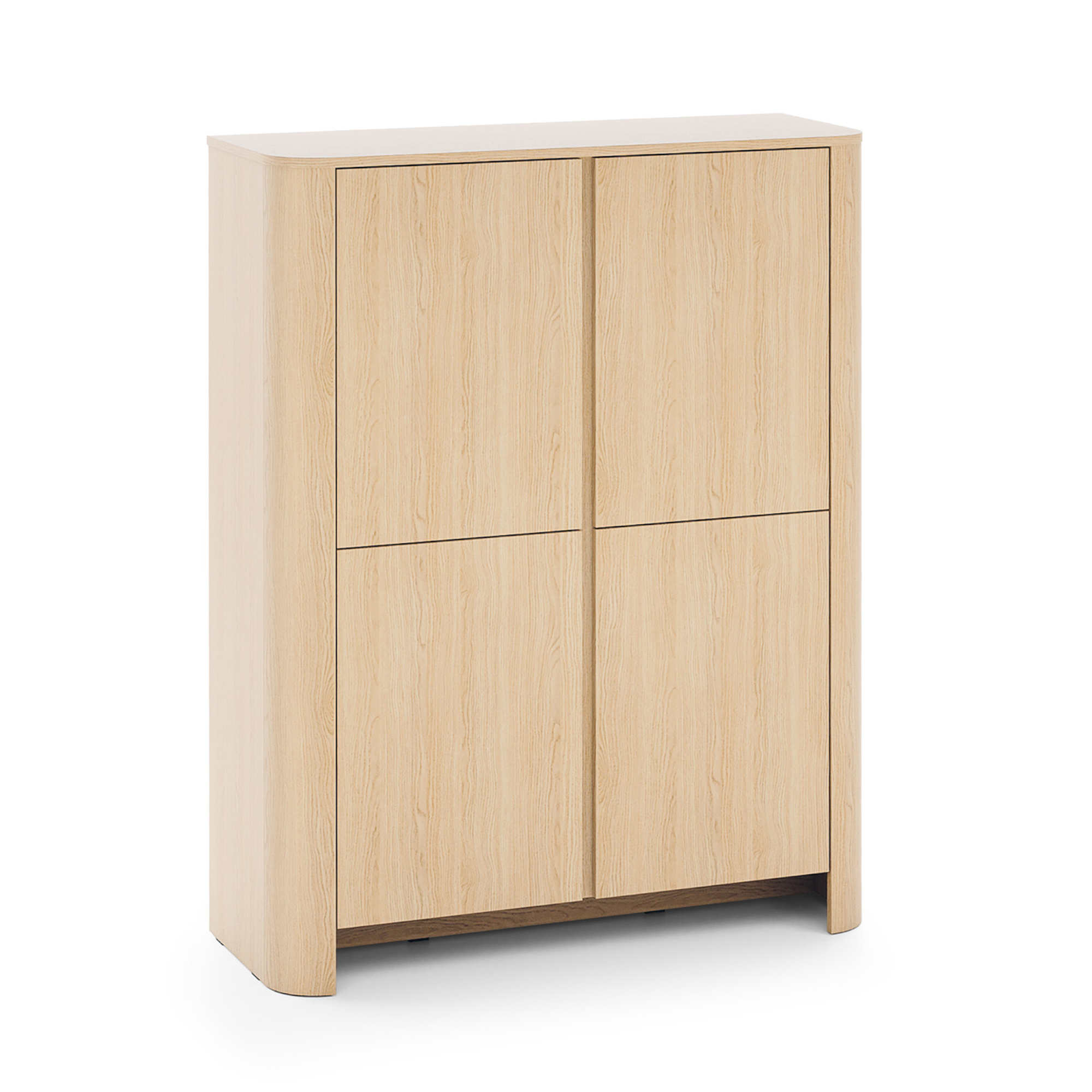 XMEBSKRKOMPI03801102_00-1.jpg Commode AMOS K103 - Chene - Arrondie - Fermeture silencieuse - Largeur 103 cm, Hauteur 132 cm, Profondeur 39 cm – Image 1