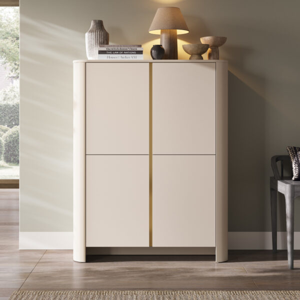 Commode AMOS K103 - Cachemire - Arrondie - Fermeture silencieuse - Largeur 103 cm, Hauteur 132 cm, Profondeur 39 cm – Image 2