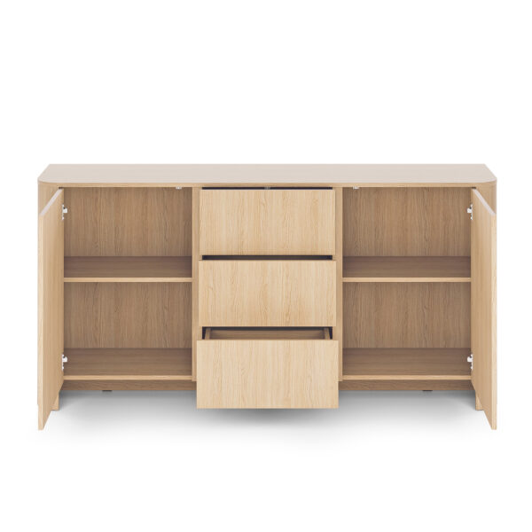 Commode AMOS KSZ168 - Chene - Arrondie - Fermeture douce - Tiroirs - Largeur 103 cm, Hauteur 132 cm, Profondeur 39 cm – Image 4