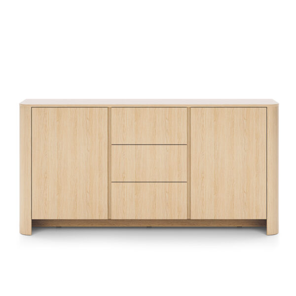 Commode AMOS KSZ168 - Chene - Arrondie - Fermeture douce - Tiroirs - Largeur 103 cm, Hauteur 132 cm, Profondeur 39 cm – Image 7