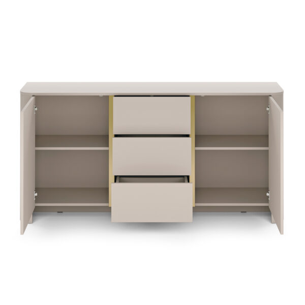 Commode AMOS KSZ168 - Cachemire - Arrondie - Fermeture douce - Tiroirs - Largeur 103 cm, Hauteur 132 cm, Profondeur 39 cm – Image 4