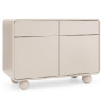 Kommode KAMLOOPS KSZ108 - Kaszmir - Abgerundet - 2 Schubladen - Breite 108 cm, Höhe 75 cm, Tiefe 39 cm