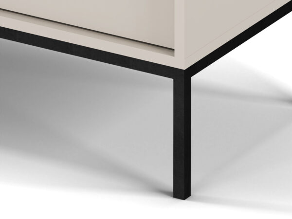 Meuble TV MONCTON - Beige - Poignées métalliques - Largeur 154 cm, Hauteur 56 cm, Profondeur 39 cm – Image 8