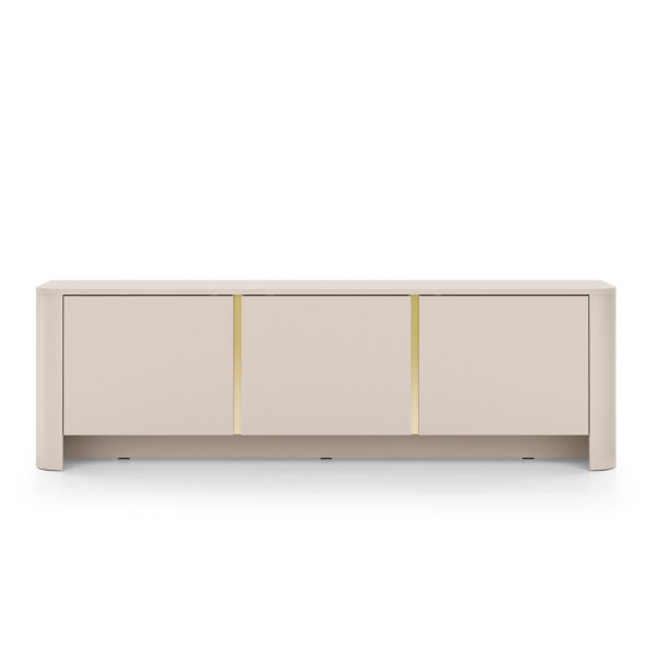 Meuble TV AMOS - Cachemire - Arrondi - Fermeture silencieuse - Largeur 168 cm, Hauteur 52 cm, Profondeur 39 cm – Image 7