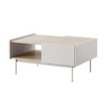 Table basse Kelowna - Cachemire, Chene - 2 tiroirs - Largeur 97 cm, Hauteur 45 cm, Profondeur 65 cm