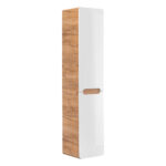 Armoire haute suspendue de salle de bain ARVIDA - blanche - 2 portes - panier intégré - 35 x 170 x 35 cm
