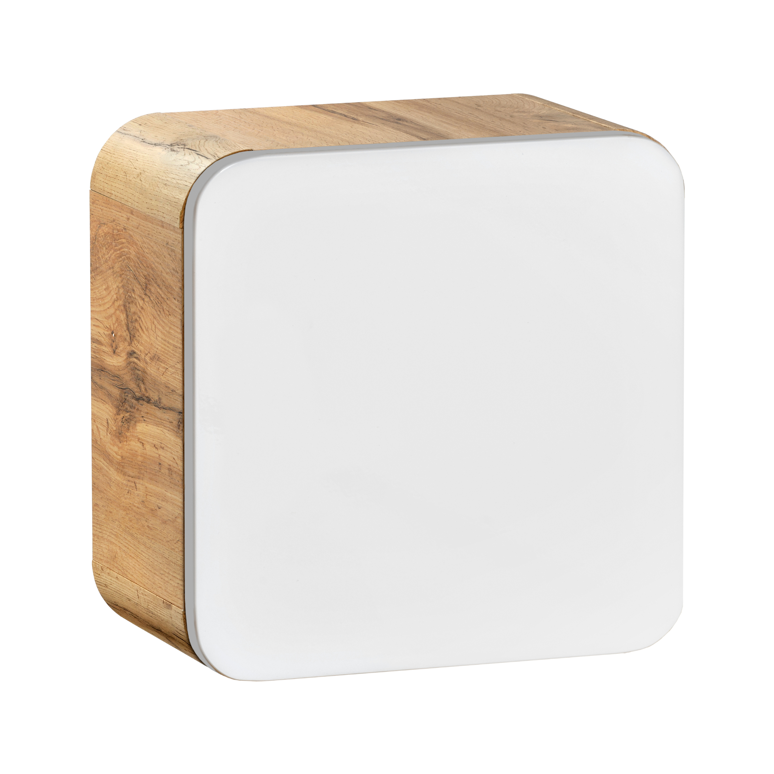 XMEBLAZSZKCM00201201_00-1.jpg Armoire murale carrée de salle de bain ARVIDA - blanche - angles arrondis - 35 x 35 x 22 cm – Image 1
