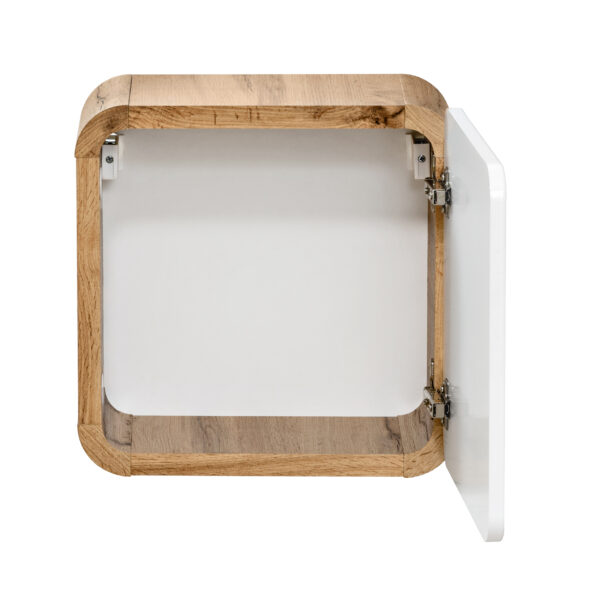 Armoire murale carrée de salle de bain ARVIDA - blanche - angles arrondis - 35 x 35 x 22 cm – Image 4