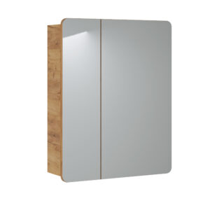 Armoire murale avec miroir de salle de bain ARVIDA - couleur chêne - 2 portes - 60 x 75 x 16 cm