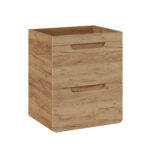 Meuble suspendu sous lavabo ARVIDA - couleur chêne - 2 tiroirs - 60 x 59 x 46 cm