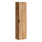Armoire haute suspendue de salle de bain ADEN - chêne Wotan - façades rainurées - 35 x 140 x 25 cm