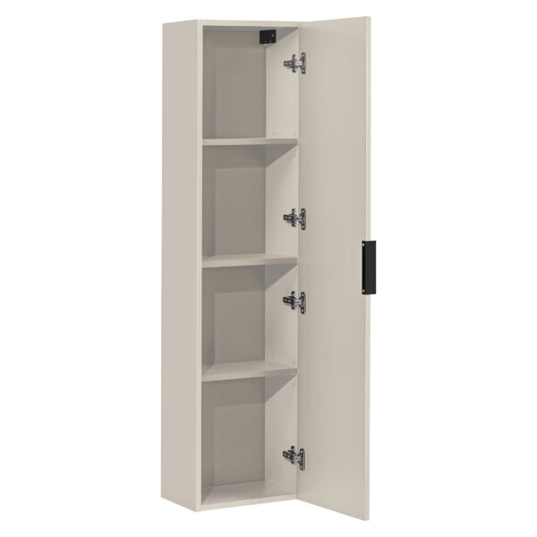 Armoire haute suspendue de salle de bain ADEN - cachemire - façades rainurées - 35 x 140 x 25 cm – Image 3