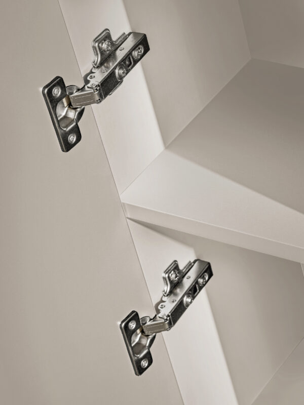 Armoire haute suspendue de salle de bain ADEN - cachemire - façades rainurées - 35 x 140 x 25 cm – Image 7