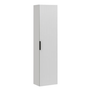 Armoire haute suspendue de salle de bain ADEN - blanche - façades rainurées - 35 x 140 x 25 cm