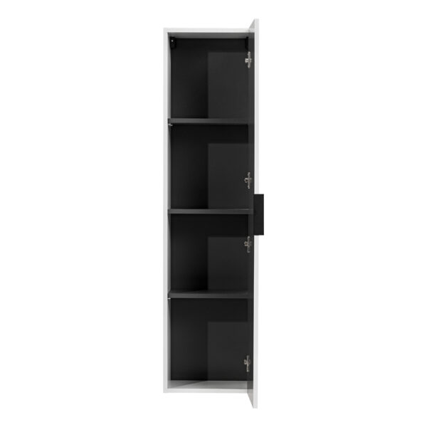 Armoire haute suspendue de salle de bain ADEN - blanche - façades rainurées - 35 x 140 x 25 cm – Image 3