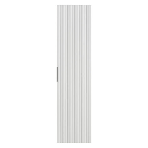 Armoire haute suspendue de salle de bain ADEN - blanche - façades rainurées - 35 x 140 x 25 cm – Image 5