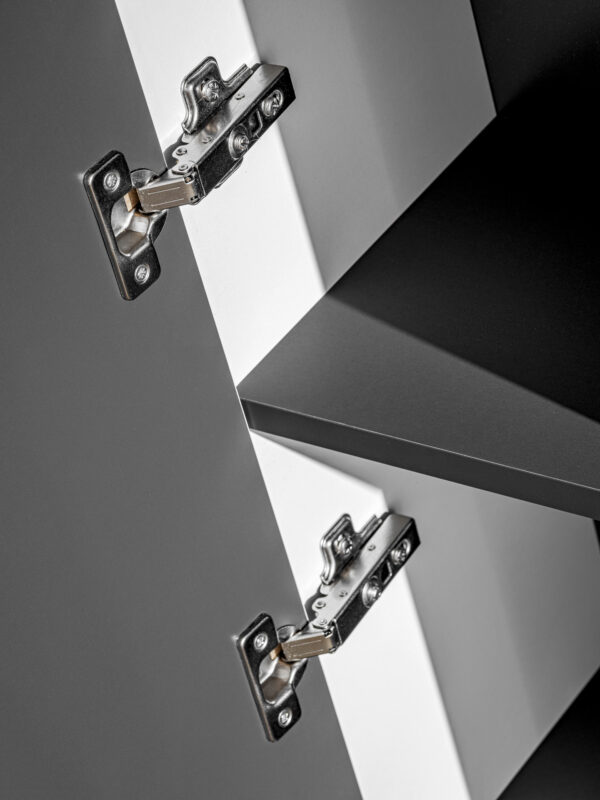 Armoire haute suspendue de salle de bain ADEN - blanche - façades rainurées - 35 x 140 x 25 cm – Image 6