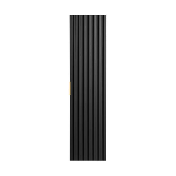 Armoire haute suspendue de salle de bain ADEN - noire - façades rainurées - 35 x 140 x 25 cm – Image 6