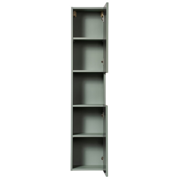 Armoire haute suspendue de salle de bain NALVIK - verte - 2 portes - façades rainurées - 30 x 140 x 25 cm – Image 7