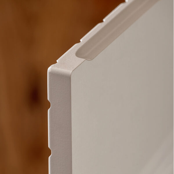 Armoire haute suspendue de salle de bain NALVIK - cachemire - 2 portes - façades rainurées - 30 x 140 x 25 cm – Image 7