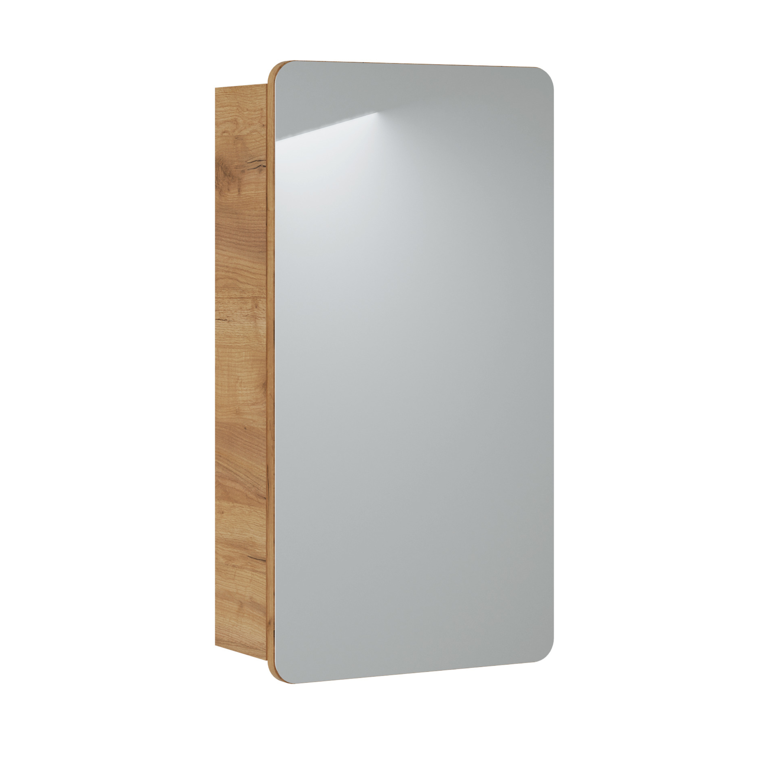 XMEBLAZSZKCM01001101_00-1.jpg Armoire murale avec miroir de salle de bain ARVIDA - couleur chêne - 40 x 75 x 16 cm – Image 1