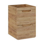 Meuble suspendu sous lavabo ARVIDA - couleur chêne - 2 tiroirs - 40 x 59 x 41 cm