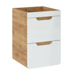Meuble suspendu sous lavabo ARVIDA - blanc - 2 tiroirs - 40 x 59 x 41 cm