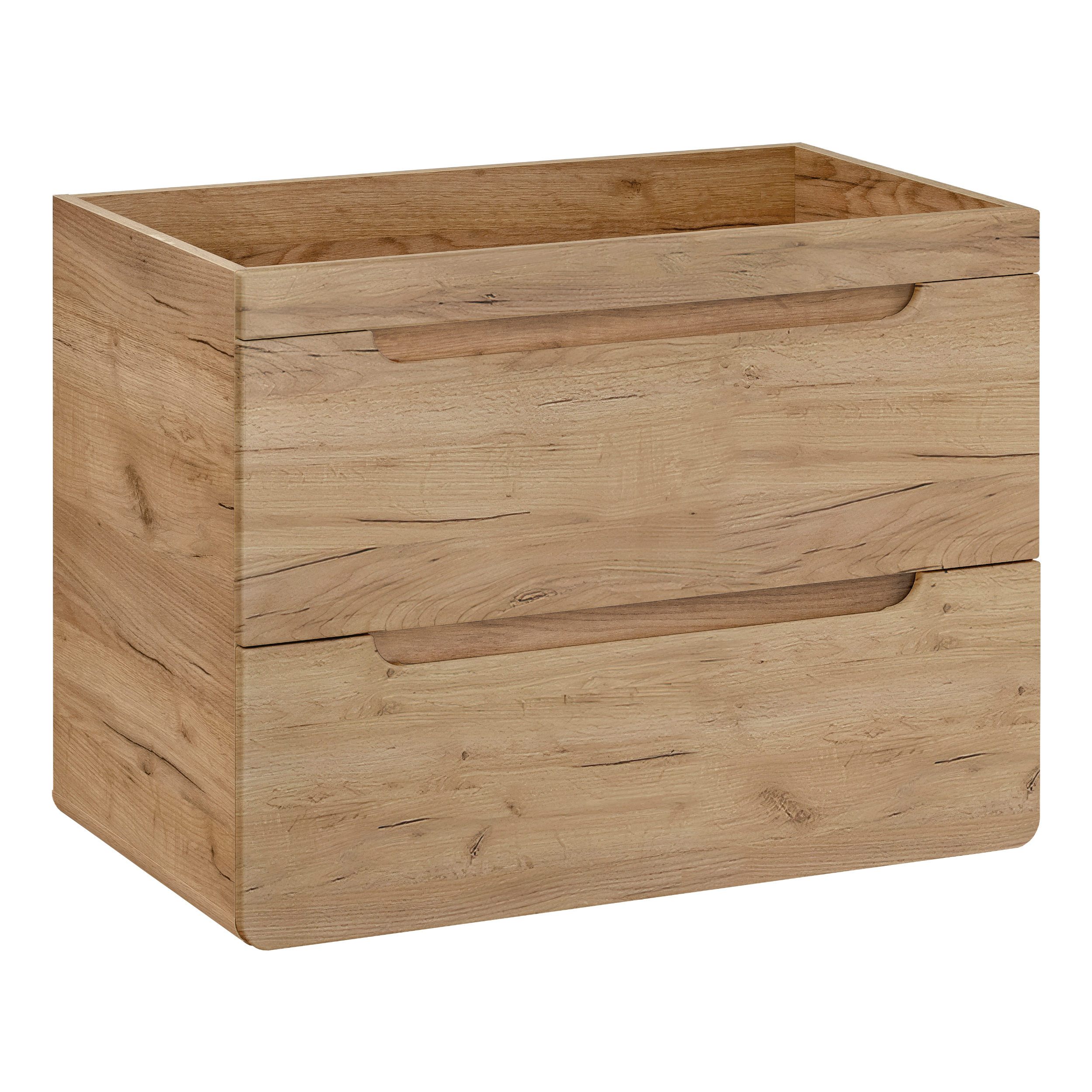 XMEBLAZSZKCM01201101_00-1.jpg Meuble suspendu sous lavabo ARVIDA - couleur chêne - 2 tiroirs - 80 x 59 x 46 cm – Image 1