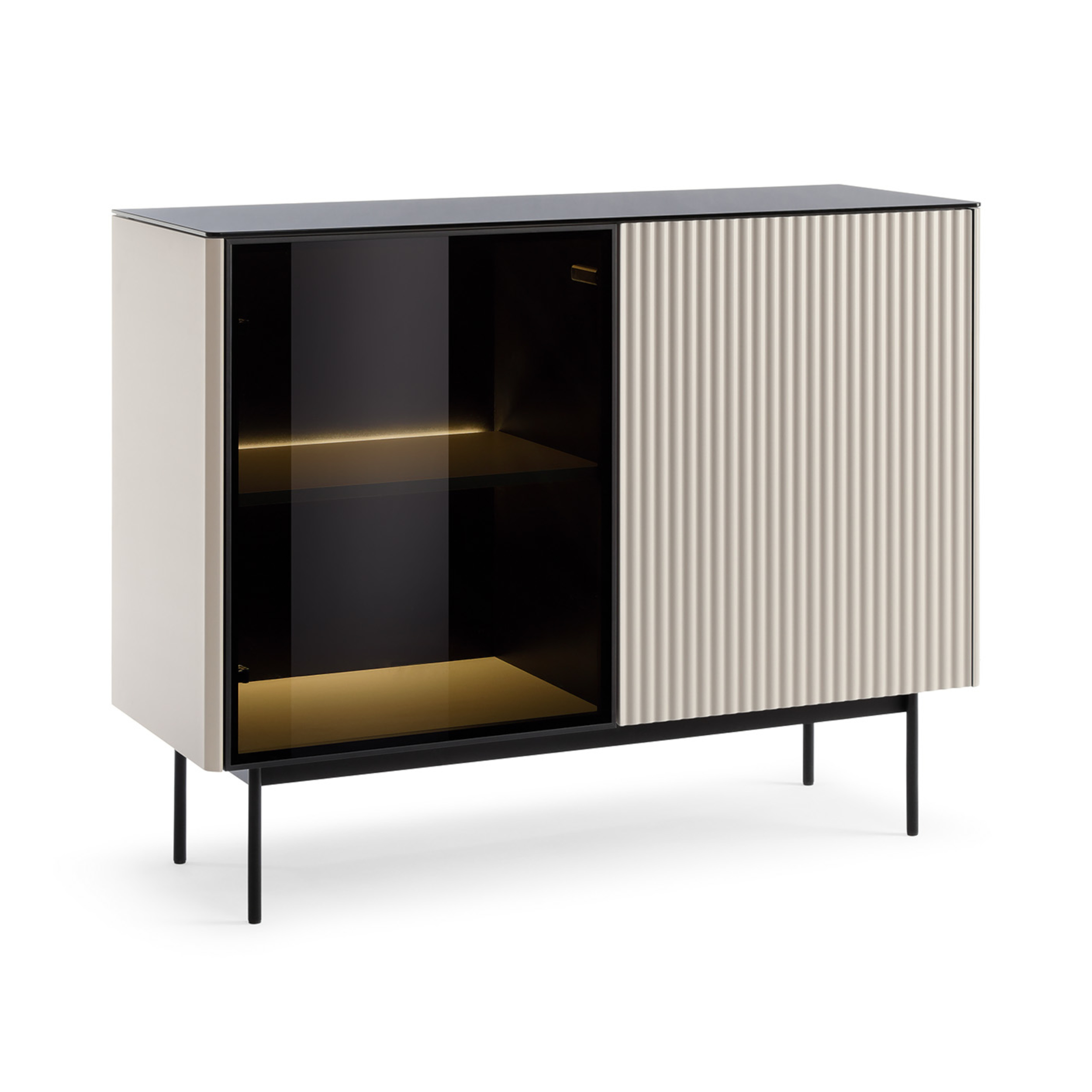 XMEBSKRKOMPI05301103_00-1.jpg Commode Olden – cachemire – portes vitrées – 107 x 84 x 39 cm – Image 1