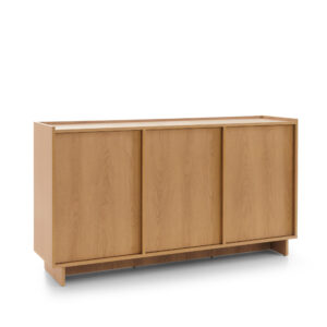 Commode Yarker – chêne caramel – 3 portes – 147 x 82 x 39 cm