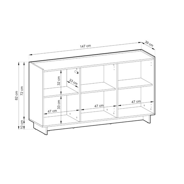 Commode Yarker – chêne caramel – 3 portes – 147 x 82 x 39 cm – Image 3
