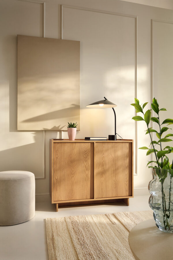 Commode Yarker – chêne caramel – 2 portes – 98 x 82 x 39 cm – Image 5